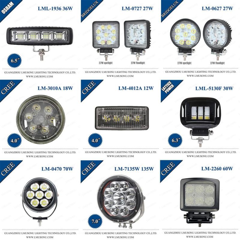 New 6D C3r032D 5.0 Inch 48W LED Work Lamp Car Light White/Yellow/Strobe/Flashlight