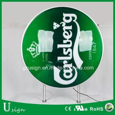 Advertising Round Shape Outdoor Light Box Sign LED Double Side Lighting Acrylic Logo Signage