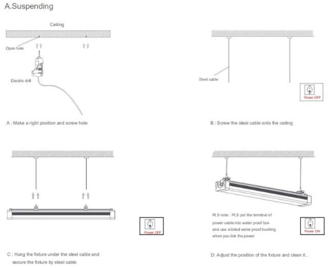 Aluminum Material Connectable Waterproof LED Tube Light Batten Light