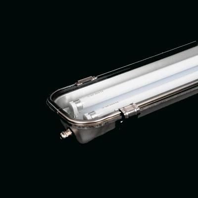 IP65 Toughened Glass 1*18W Vapor Tight LED Lighting Fixtures