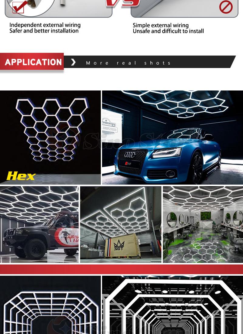 Customer Can DIY White for Car Workshop Equipment Hexagon LED
