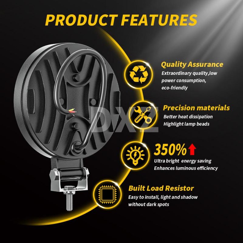 Dxz Private Model 22SMD 66W Round Spotlight Angel Eye DRL for off-Road SUV Truck Lights