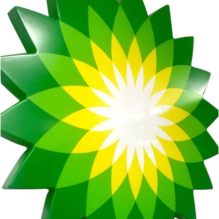 Outdoor Bp Gas Station Pylon Sign Board Fuel Shop Face Lit Acrylic LED Light Box