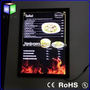 LED Crystal Light Frame with Acrylic Photo Frame for Illuminated Menu