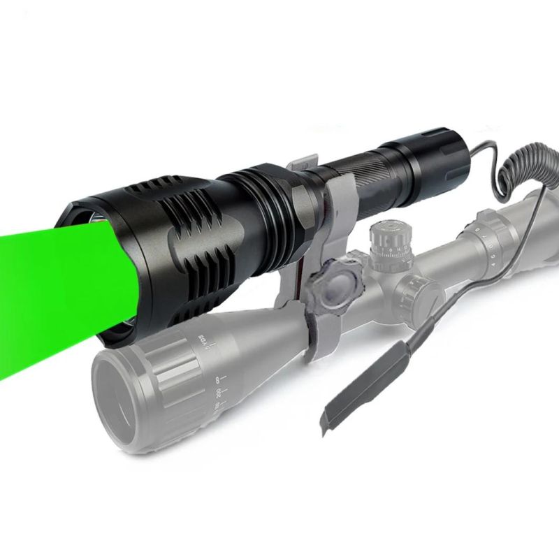 Tail Button Green Light Hunting Tactics LED Torch Flashlight