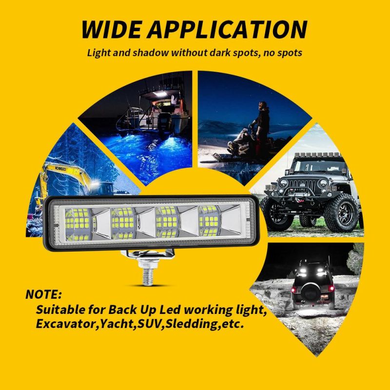 Dxz White 6inch 24LED Wholesale DRL Dual Color White Amber Flush Mount Slim Work Light for Truck 12V 24voffroad Auto Cars