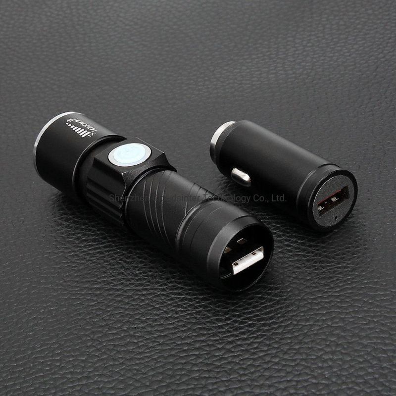 Aluminum T6 Zoom Flashlights Custom High Power Rechargeable LED Flashlight
