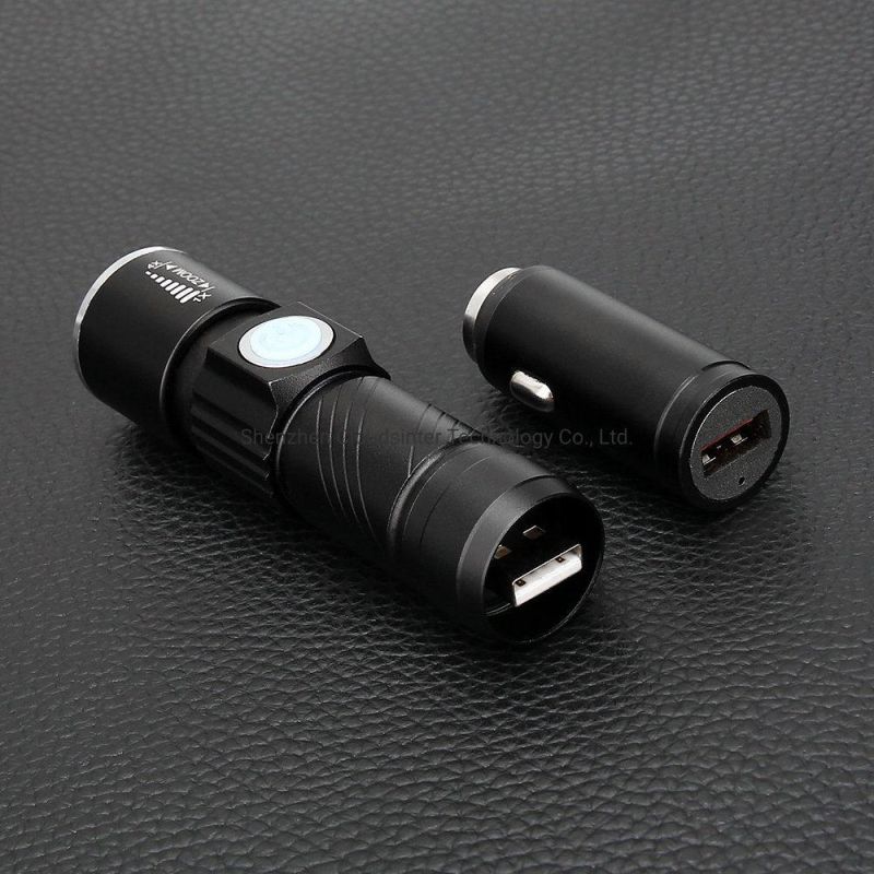 Aluminum T6 Zoom Flashlights Custom High Power Rechargeable LED Flashlight