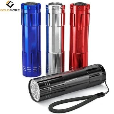 Super Bright 9 LED Mini Aluminum Flashlight with Lanyard