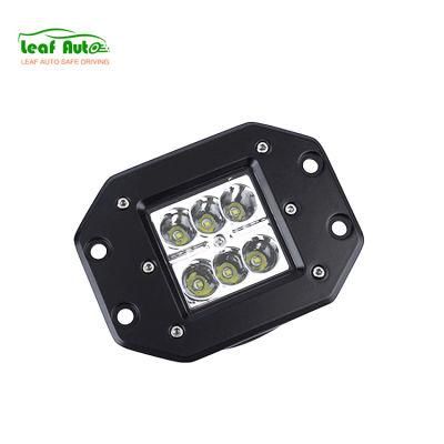 18W Flood LED Work Light Bar Flush Mount Driving Light Offroad Fog Lamp for 4X4 J-Eep ATV UTV Truck Boats