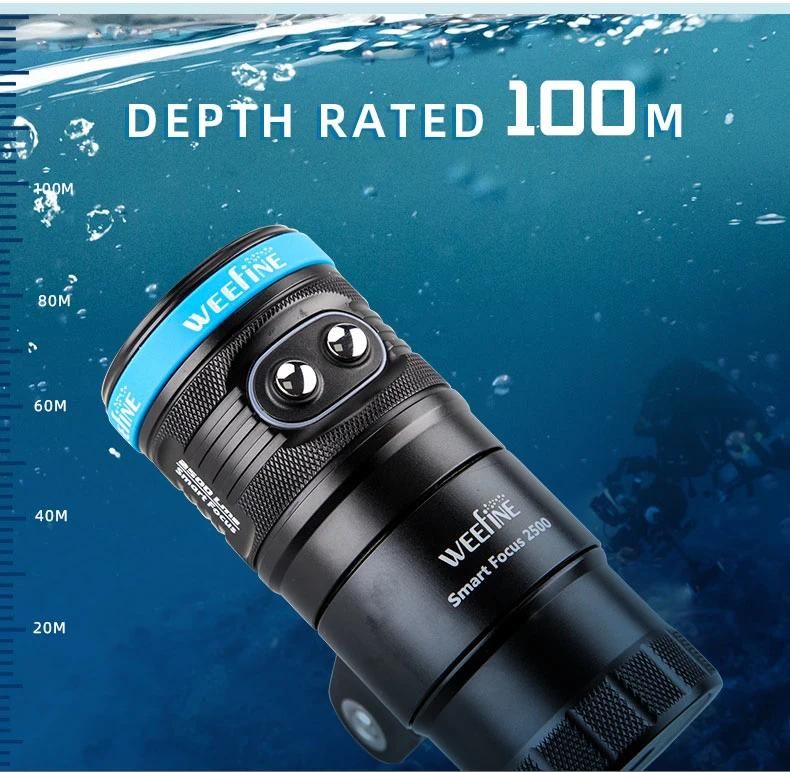 Underwater Dive Light with 2500 Lumens for Taking Photos Smart Focus′s Brightness in Sea