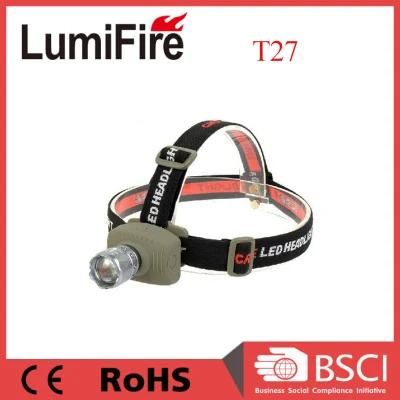 T27 AAA Plastic Camping Outdoor 3 Watt LED Cheap Headlamps