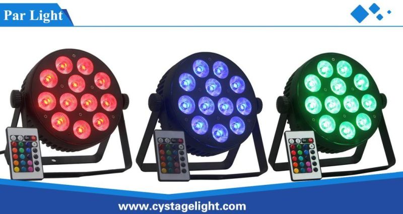 New DMX512 Decoration Disco 12X8w RGBW 4in1 Mini Size Infrared Flat LED PAR Can Light