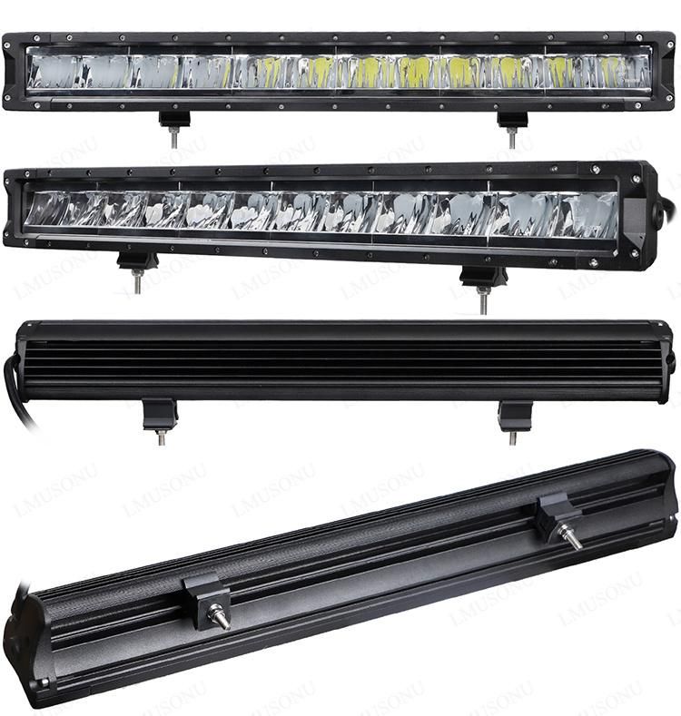 New 22.8 Inch 120W Offroad Auto Car Auxiliary Single Row Straight LED Bar Light with DRL Spot Flood Combo Beam