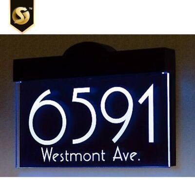 Stainless Steel Fret Cut Illumianted Room Number Sign