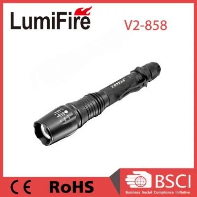 Zoom Aluminium LED Rechargeable Tactical Flashlight