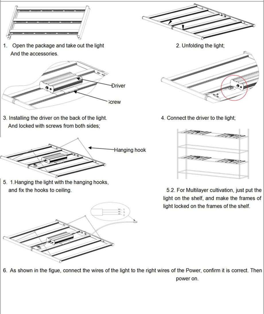 Full Spectrum High Efficacy Best LED Grow Light (G600-630W 1700umol/s)