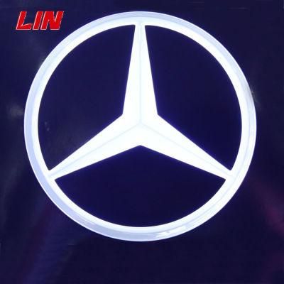 4D Round LED Car Logo Emblems / Professional Custom Shape 3D Metal Auto Emblems Car Logo