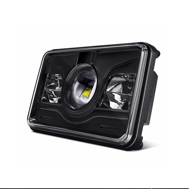 Black Silver Bezel Sealed High Low Beam Trucks Headlight Replacement for Ford Truck Jeep 4X6 Car LED Headlight Square Light off-Road Headlight
