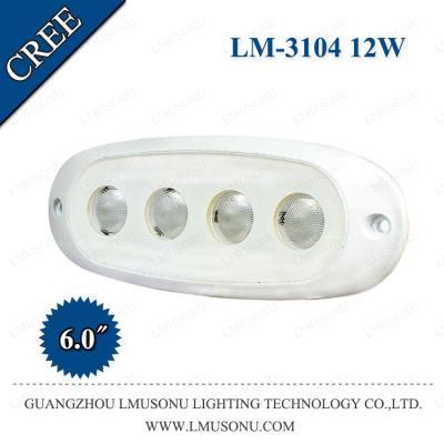 Round 6 Inch 12W CREE White Boat Lamp LED Marine Light
