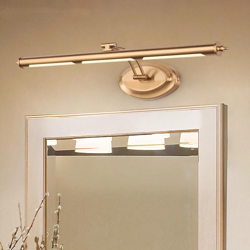 European LED Mirror Lamp Golden Bathroom Cosmetic Wall Light Stainless Steel Vanity Cabinet Lighting (WH-MR-04)