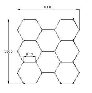 3*3.1m (9.8*10.2FT) Hot Sale Customized High Lumen Hexagonal Lights Detailing Lights