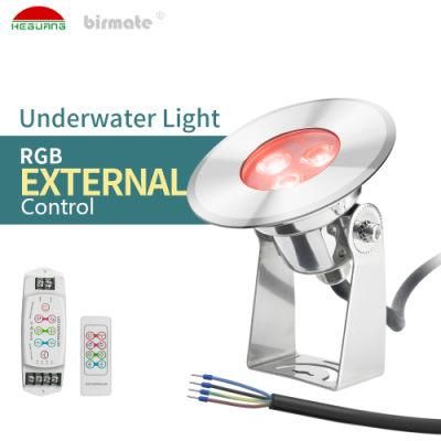 3W 12V IP68 Waterproof External Control RGB Underwater Lamp