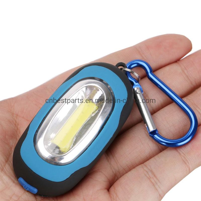 Wholesale Emergency LED Torch Lamp Portable Magnetic Camping Keychain Torch Light Hot Sale Battery COB LED Flashlight for Outdoor