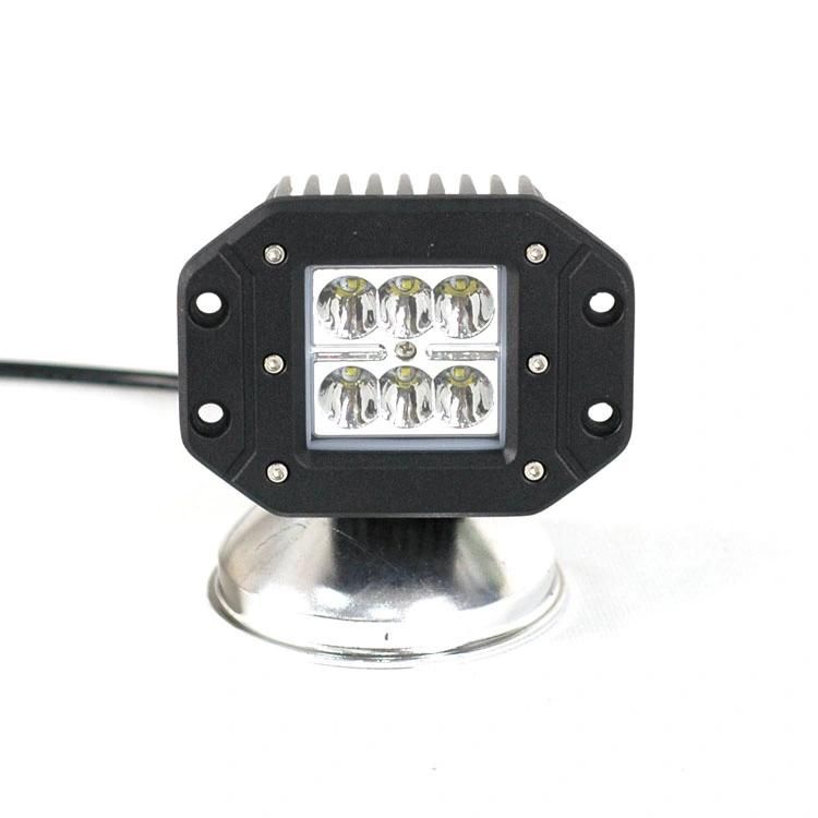 12V/24V 18W Square CREE LED Work Light for Mining Trucks