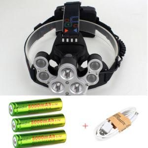 50000lm 7 LED 3* Xml T6+4q5 LED Headlight USB Rechargeable Hunting Fishing Foldable Headlamp