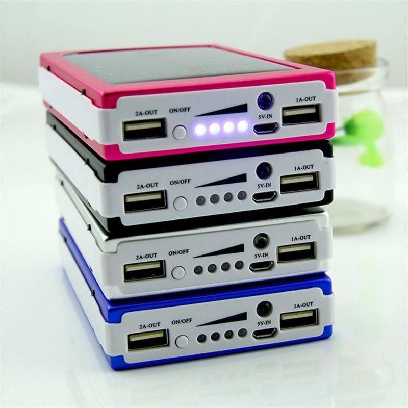20000mAh Dual-USB Rechargeable Solar Power Bank 20LED Flashlight