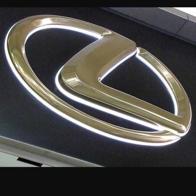 Gold Coating Vacuum Forming LED Auto Logo Sign/Car Dealership Logo