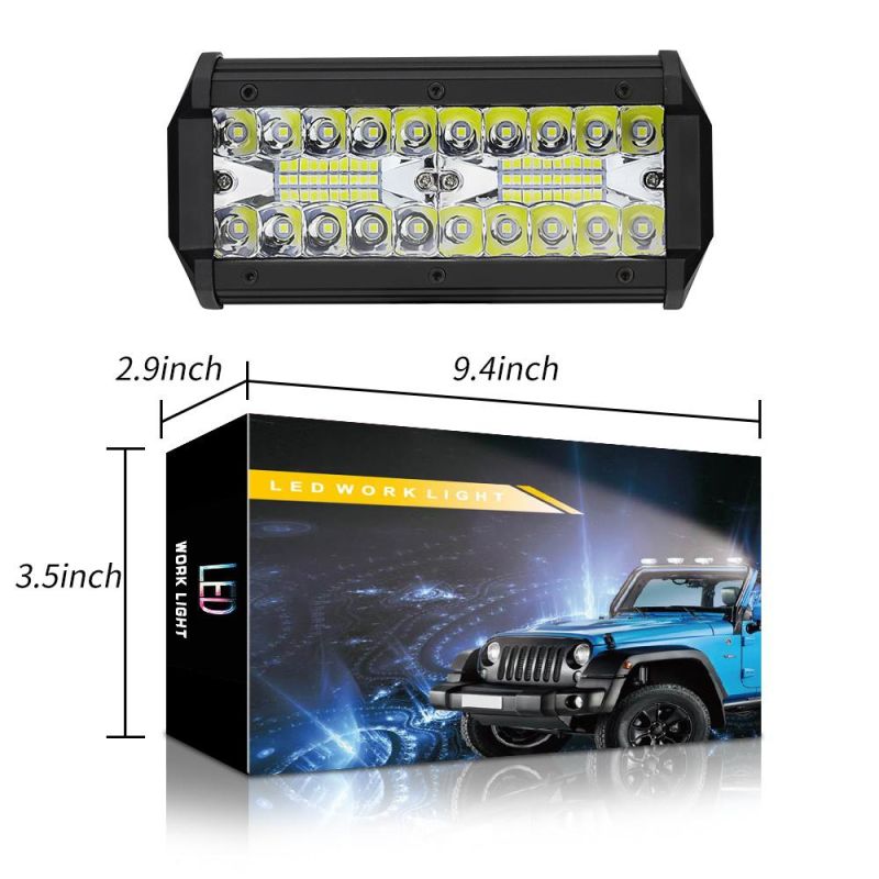Dxz 7inch 120W 40LED DC 12V-24V Car LED Work Light 6000K LED Light Bar for Truck Motorcycle SUV ATV Car Boat