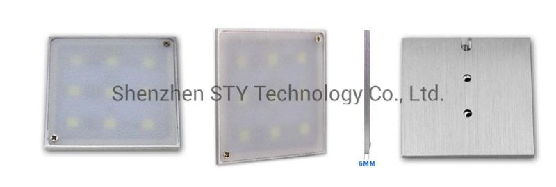 Slim Surface Mounted DC 12V 2W Under LED Square Puck Lighting for Furniture Wardrobe Cabinet