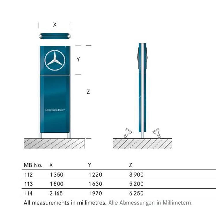 Cusotm Vacuum Coating Acrylic Car Signs for Benz