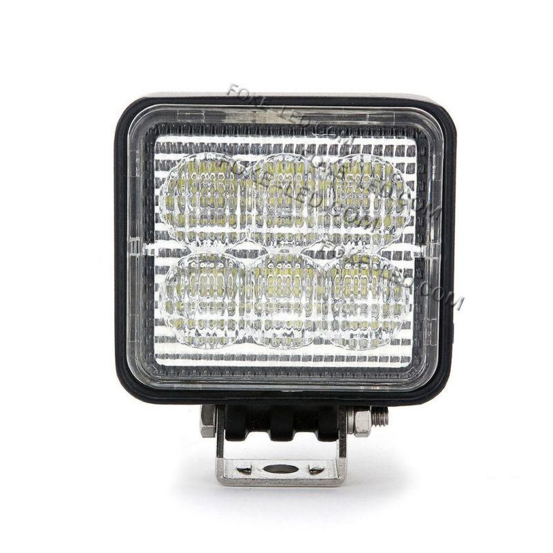 12V 24V 3 Inch Compact Square 18W LED Working Lamp for Tractors Trucks