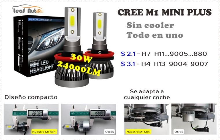 C6 C1 S2 S6 H7 H1 H4 H3 H11 9006 9005 12V 24V Alta Y Baja 6500K 30W Kit CREE LED M1 Mini Plus Sin Coolers 48000lm CREE LED PARA Moto Cooler Single Bi-LED