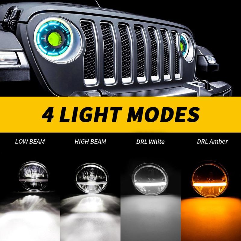 Dxz High-Quality 7inch Motorcycle LED Light Reflector with Aperture Harleys Daymaker LED Lamp Headlight for Jeeps Truck Motorcycle