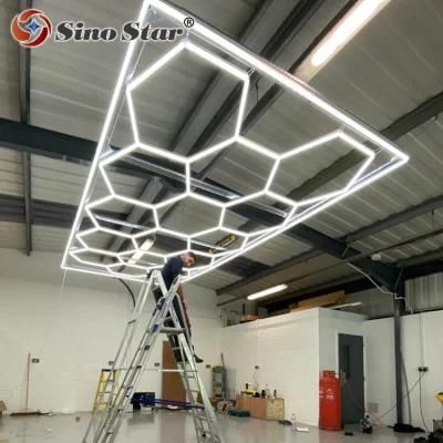 Hexagonal Ceiling Light Work New LED Light Bar Ceiling Linear Light for Garage Car Workplace Car Wash Light Supplies Wholesale