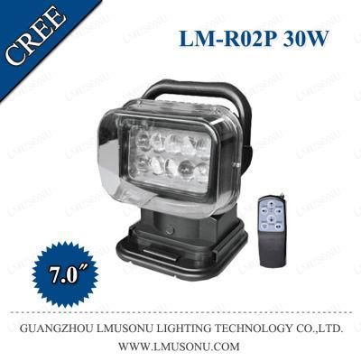 7&quot; 30W Portable Wireless Remote Control LED Work Search Light with Magnetic Base