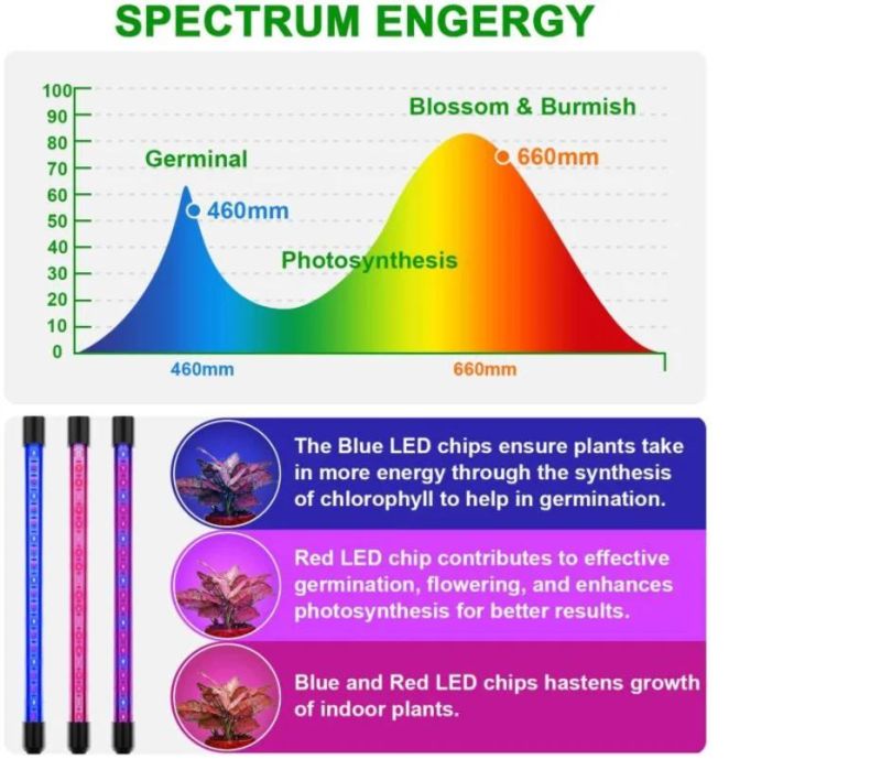 UV LED Plants Grow Light Portable Hydroponic Clip LED Grow Light Cheap Plastic Grow Lights for Indoor Plants