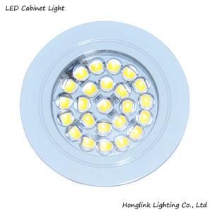 White Round 2.4W SMD LED Light Cabinet for Kitchen Household Cabinet