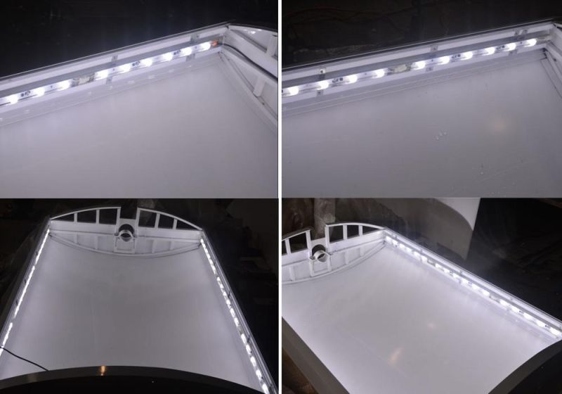 Outdoor Street Lamp Post Banner PVC Fabric Flex Media LED Solar Light Box with Battery