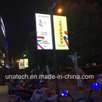 Double/Two Side Static Outdoor Street Lamp Pole/Post/Pillar Advertising LED Banner Light Box