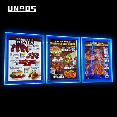 Indoor Elevator Wall-Mounted Aluminium Snap Frame RGB Crystal Ads LED Light Box