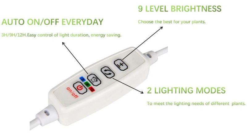 LED Grow Light for Indoor Plants, Family Grower Desk Light with 2 Round Heads