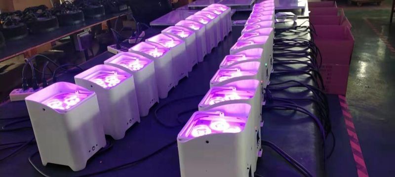 Wireless Battery 6*18W RGBWA+UV DJ Wedding Battery Powered LED Uplight WiFi APP DMX LED PAR Light