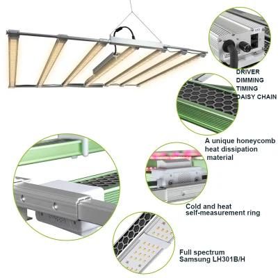 Full Spectrum Samsung Greenhouse Hydroponic Systems Plant Lamp 7 Bar LED Grow Light Pvisung Retractable Shenzhen LED Grow Light 1000W
