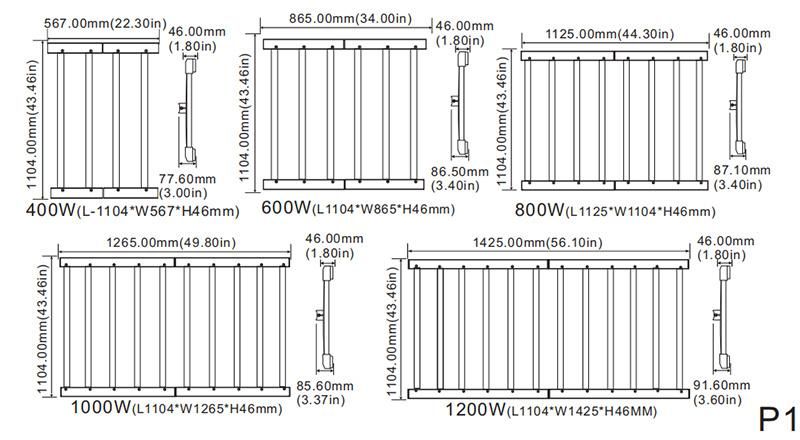 White LED and 660nm Full Red LEDs Full Spectrum for LED Indoor Plants Light 600W