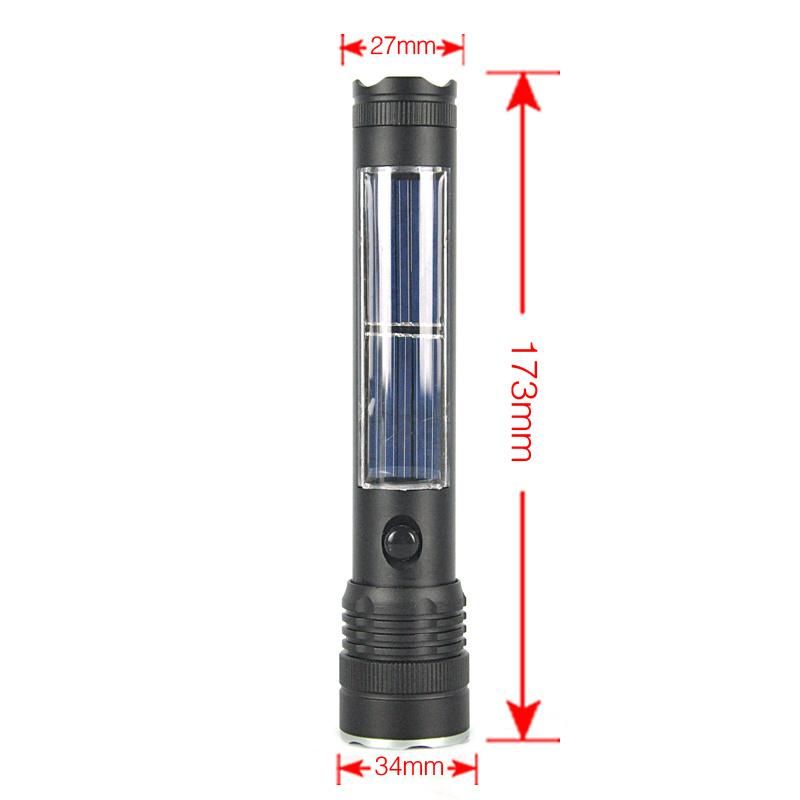 USB Rechargeable Solar Powered LED Flashlight